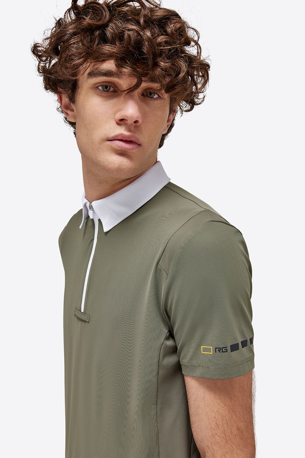 Rider's Gene Polo da competizione con zip uomo RG VERDE BANDIERA-4