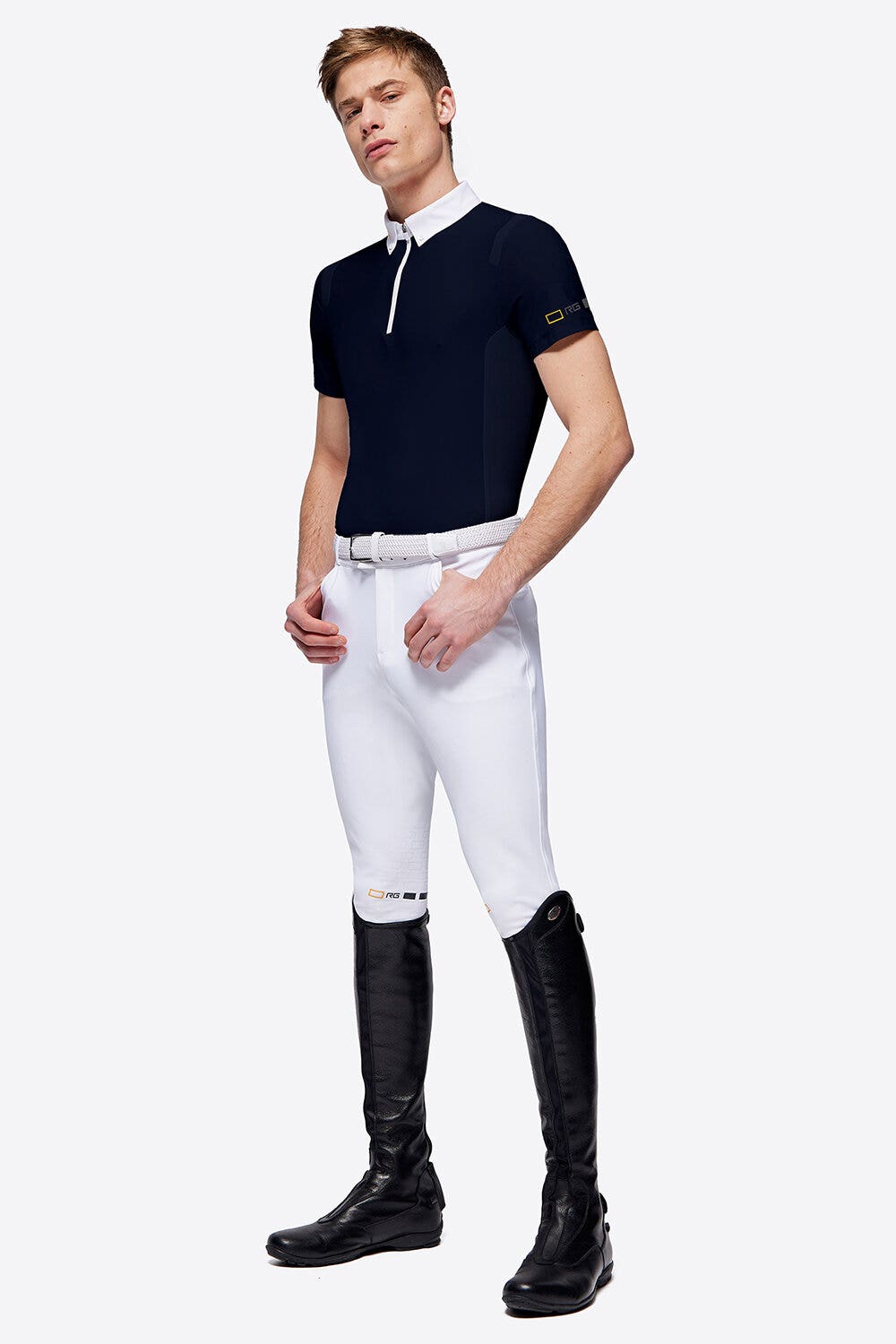 Rider's Gene RG Jersey S/S Zip Competition Polo NAVY-1