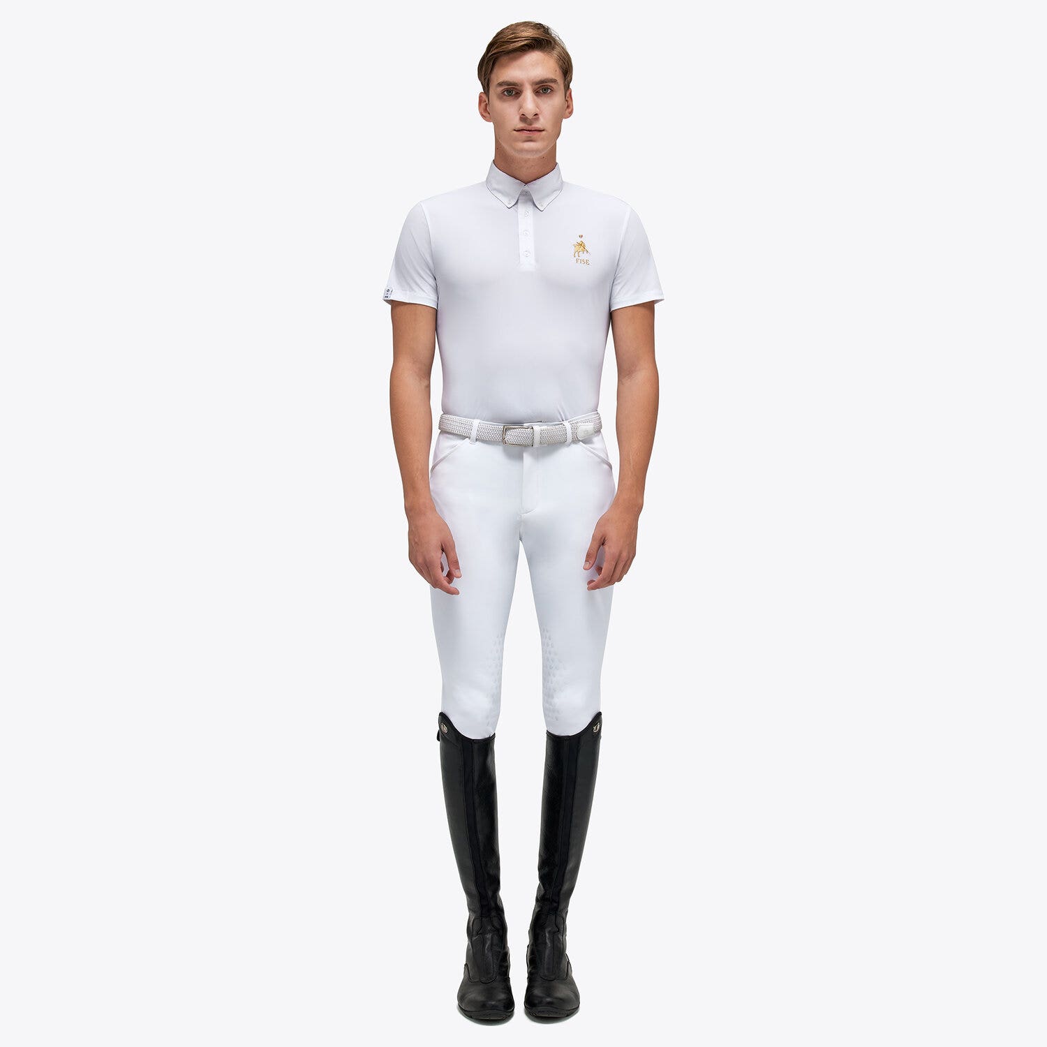 Cavalleria Toscana FISE men's polo shirt WHITE-1