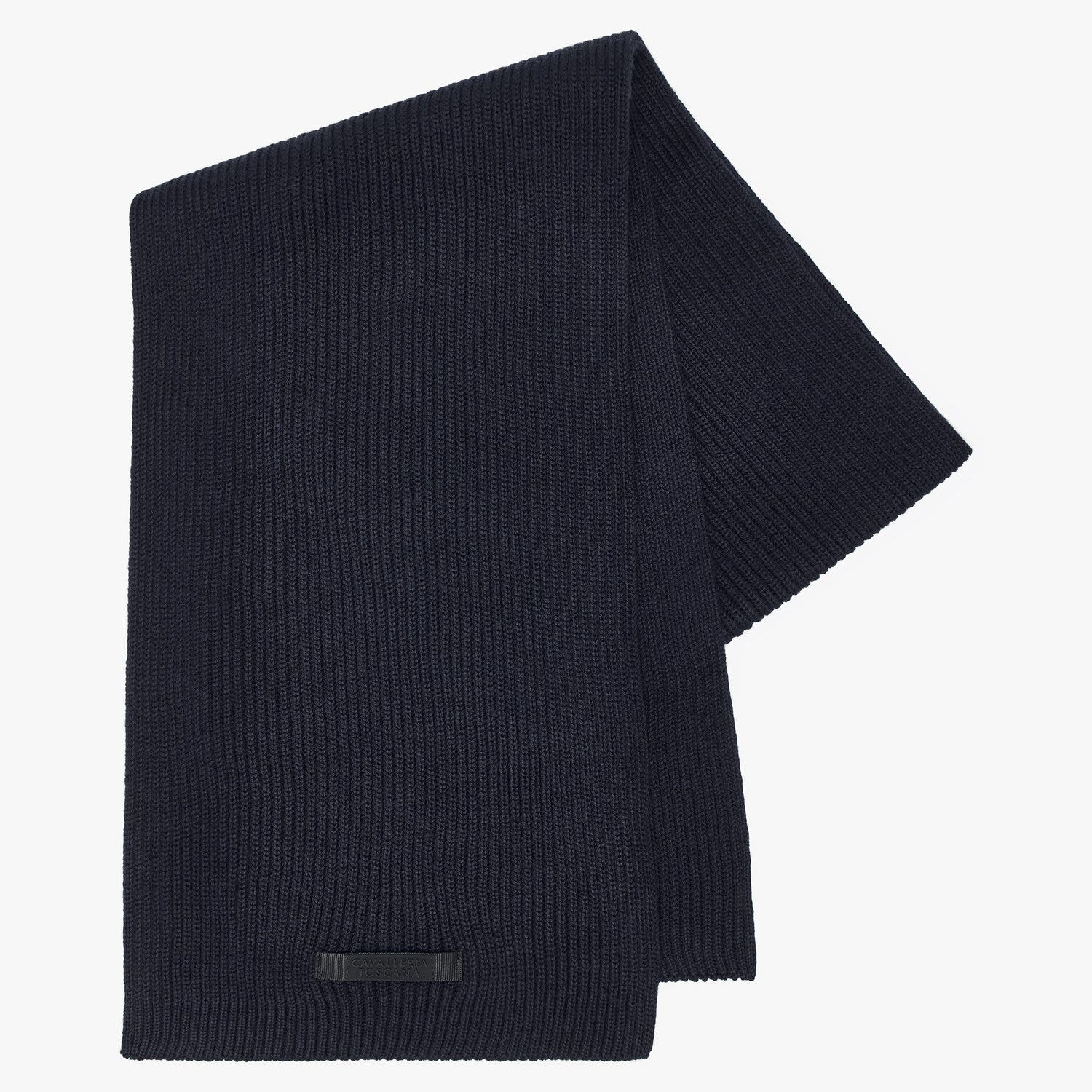 Cavalleria Toscana Merino wool scarf NAVY-1