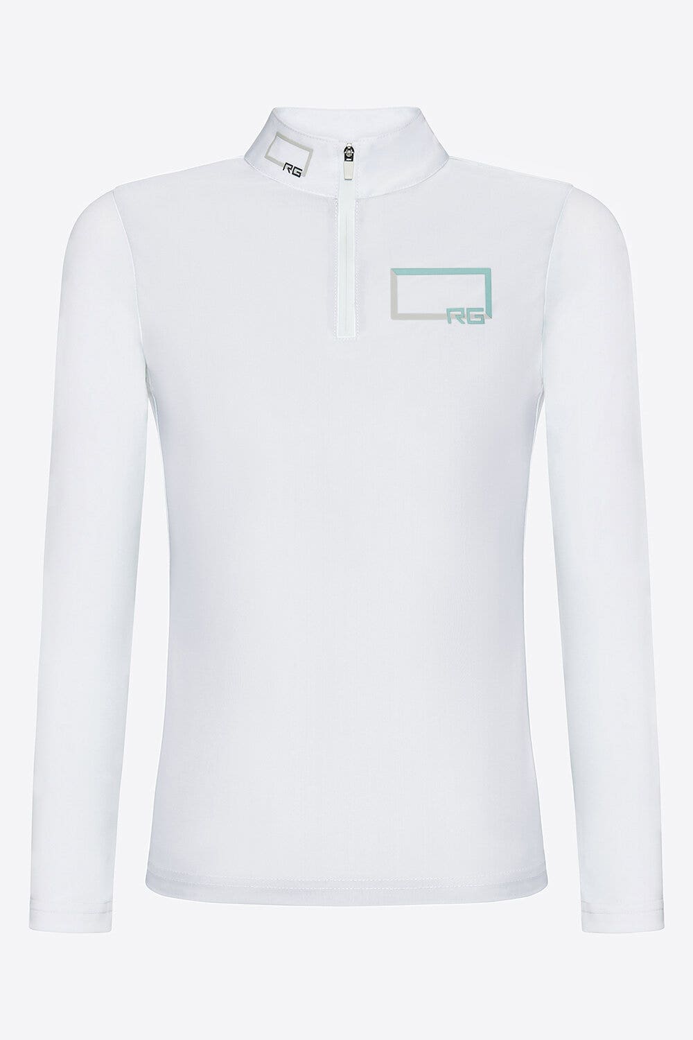 Rider's Gene Rider's Gene Girl's Jersey Piquet Competition Polo with Zip WHITE-1