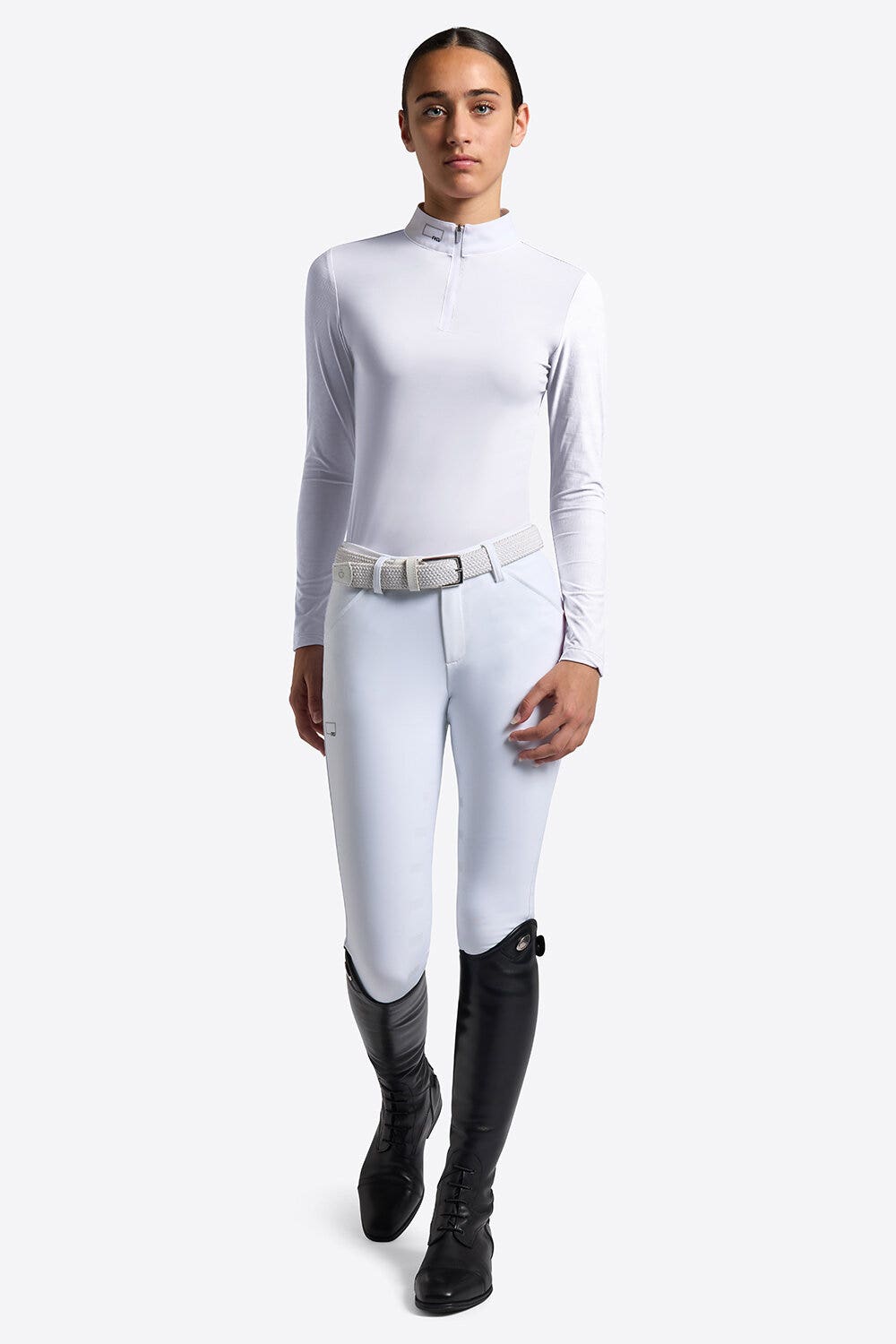 Rider's Gene Rider's Gene Long Sleeve Jacquard Jersey Competition Shirt for Girls WHITE-1