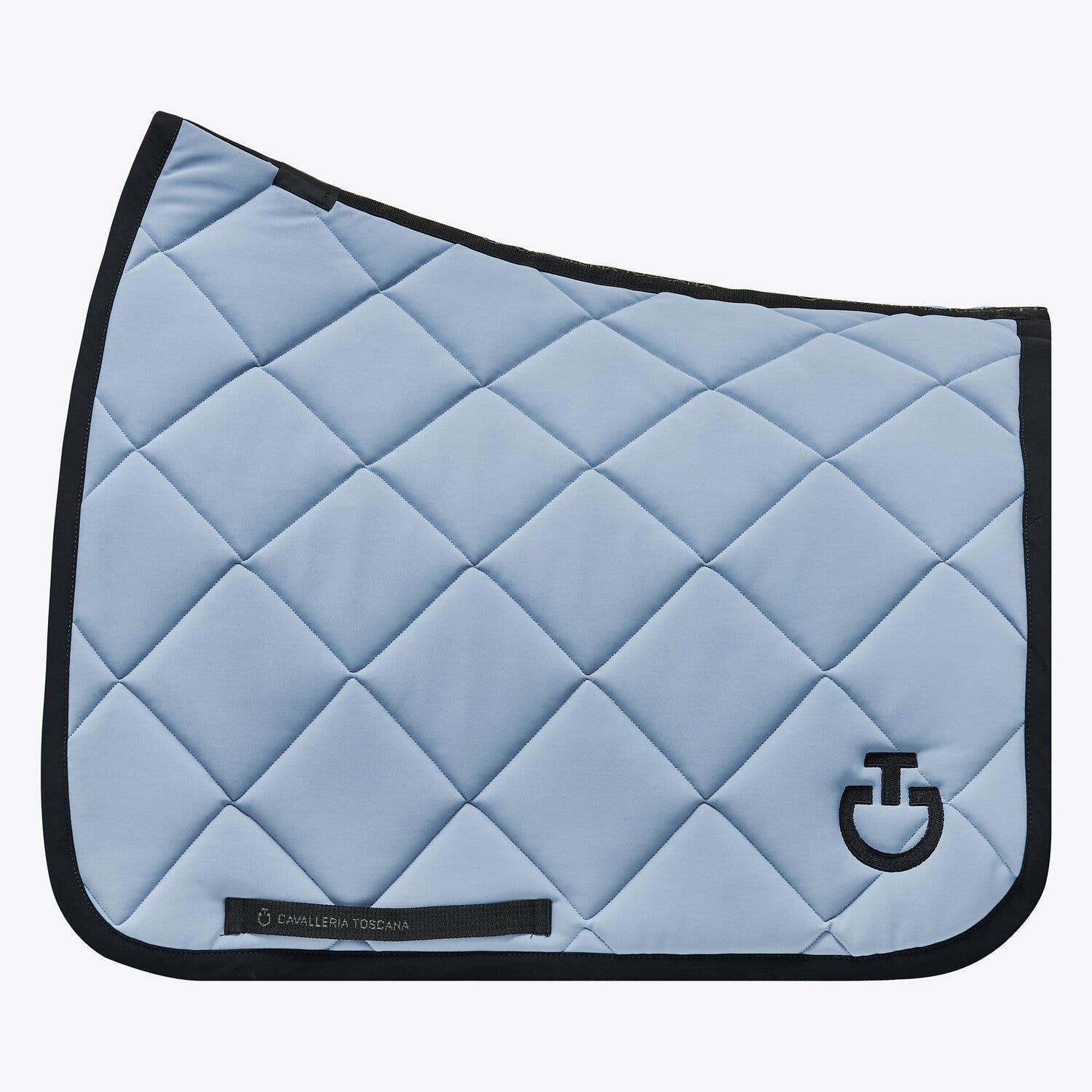 Cavalleria Toscana Diamond Quilted Jersey Dressage Saddle Pad LIGHT BLUE / BLACK-1