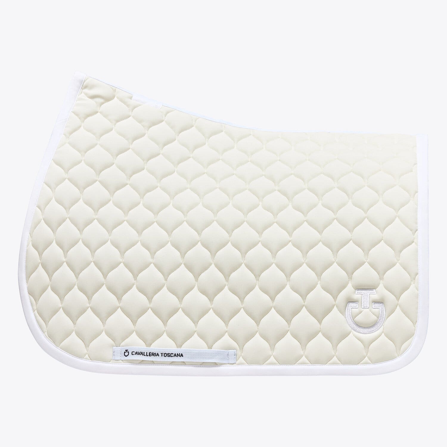 Cavalleria Toscana Circular-quilted jumping saddle pad Off-White / WHITE-1