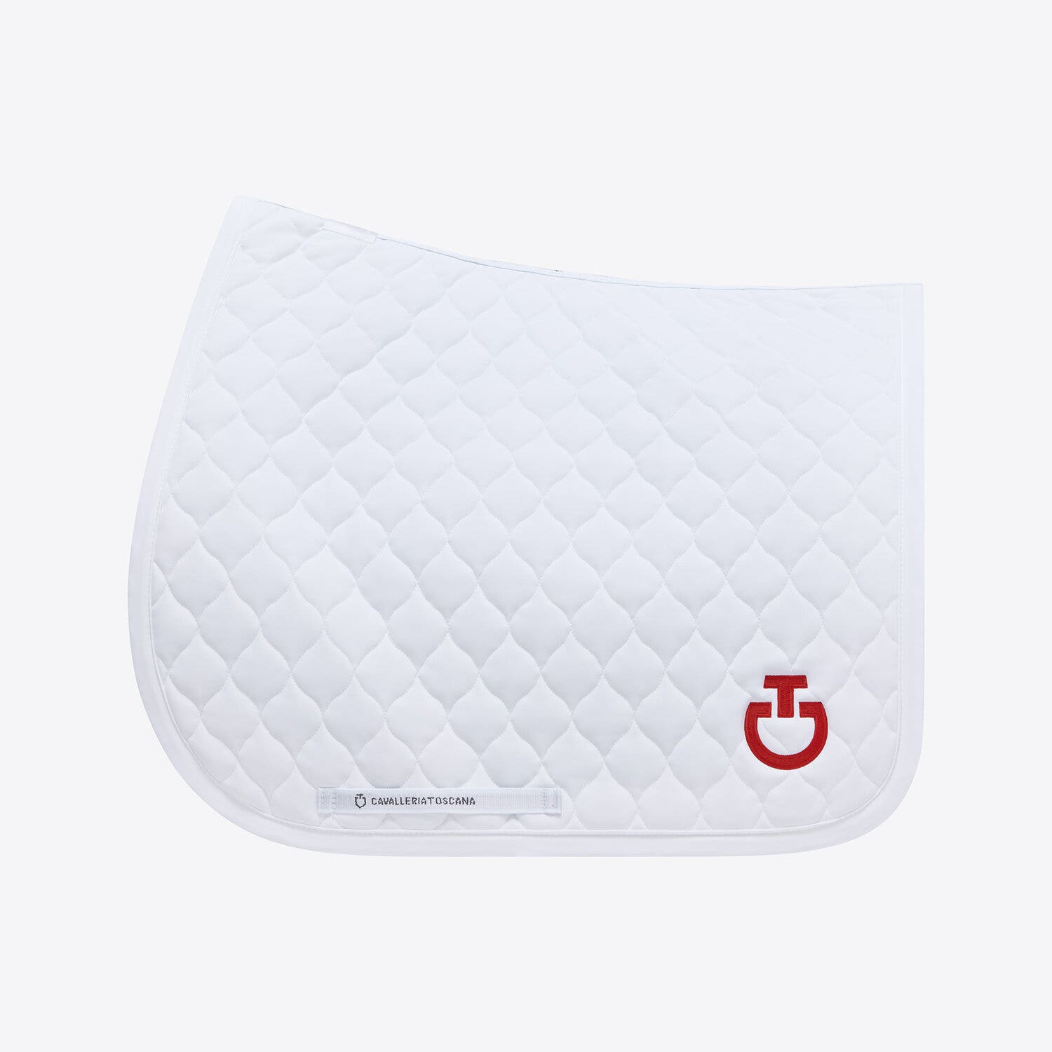 Cavalleria Toscana Circular-quilted dressage saddle pad WHITE/RED-1