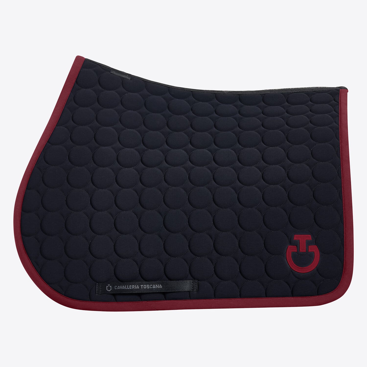 Cavalleria Toscana Cavalleria Toscana Jumping Saddle Pad in Circular Quilted Jersey BLACK/BORDEAUX-1