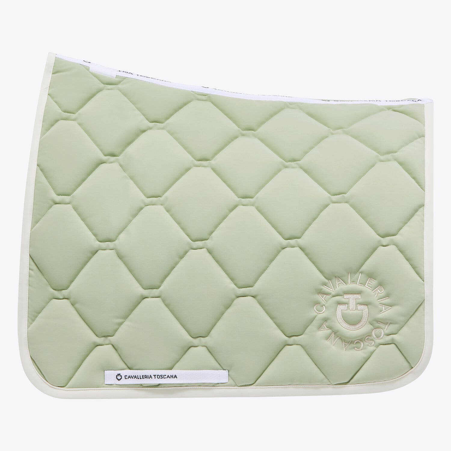 Cavalleria Toscana Ct Orbit Quilted dressage Saddle Pad PISTACHIO / Off-White-1
