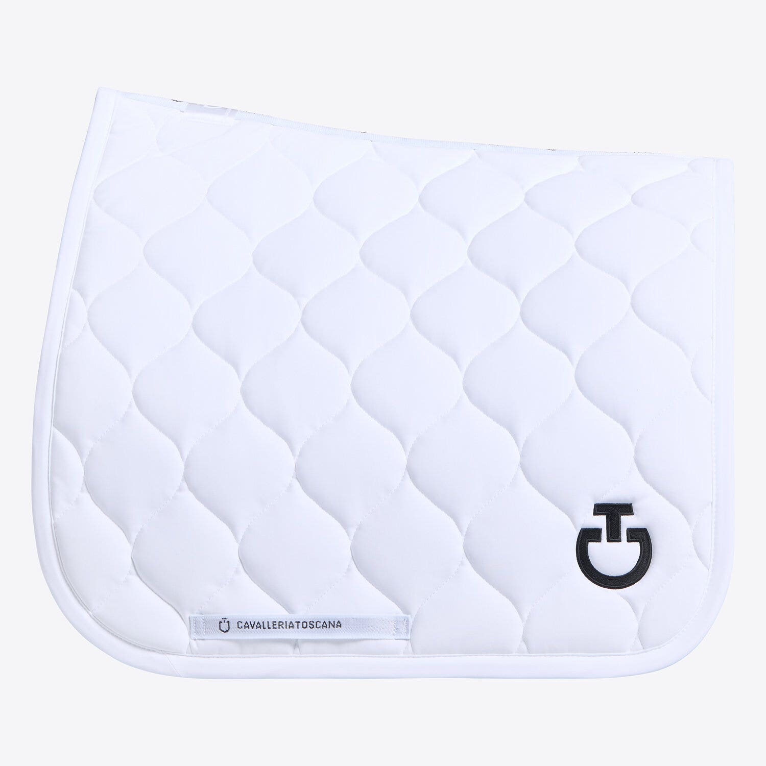Cavalleria Toscana Circular-quilted dressage saddle pad WHITE/KNIT-1