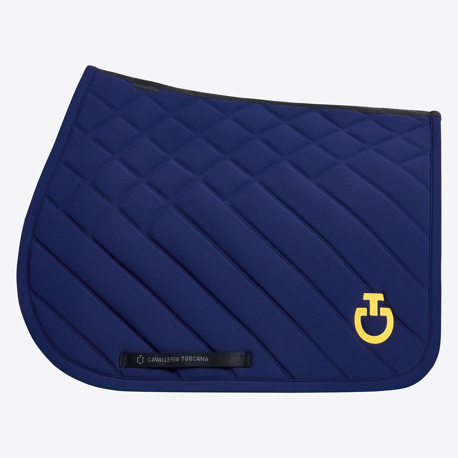 Cavalleria Toscana Cavalleria Toscana Jumping Saddle Pad with Diamond and Line Quilting 722H BLUROYAL/GIALLO OCRA-1