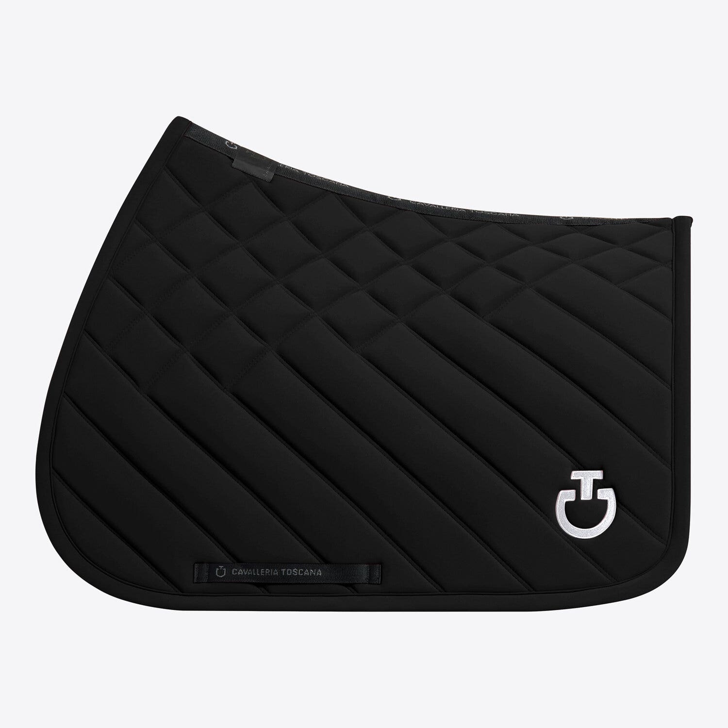 Cavalleria Toscana Cavalleria Toscana Jumping Saddle Pad with Diamond and Line Quilting BLACK-1