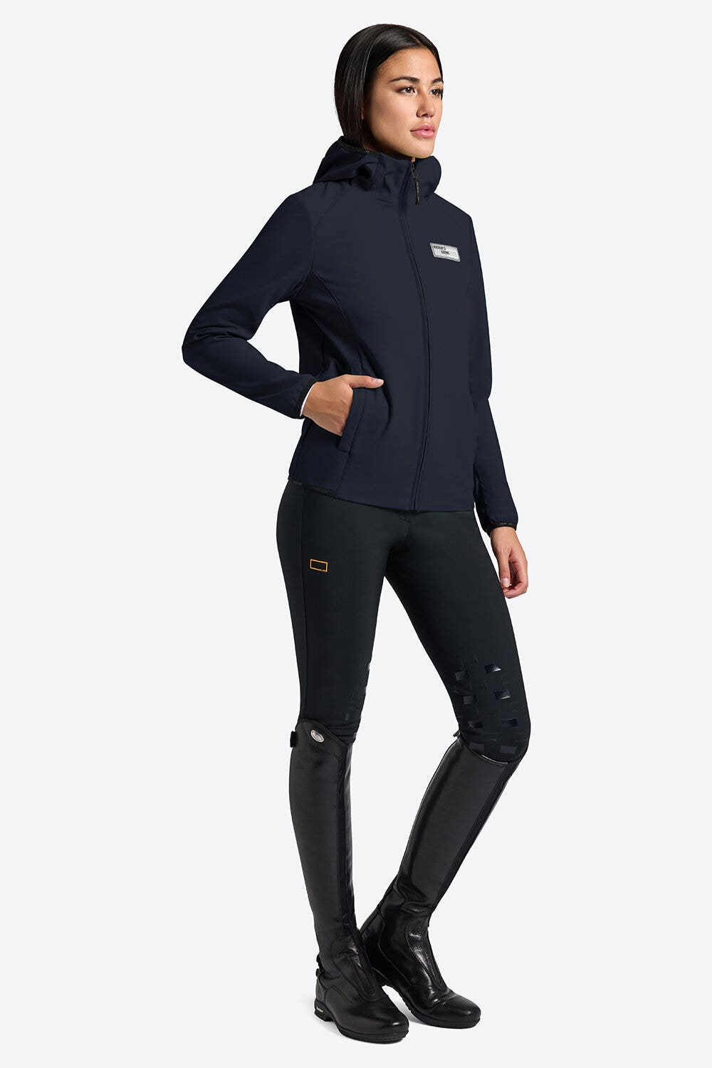 Rider's Gene Rider’s Gene Women’s Softshell with Hood and Zip NAVY-1