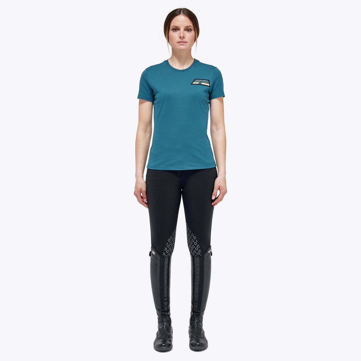 Cavalleria Toscana Woman's cotton t-shirt DEEP SEA BLUE-1