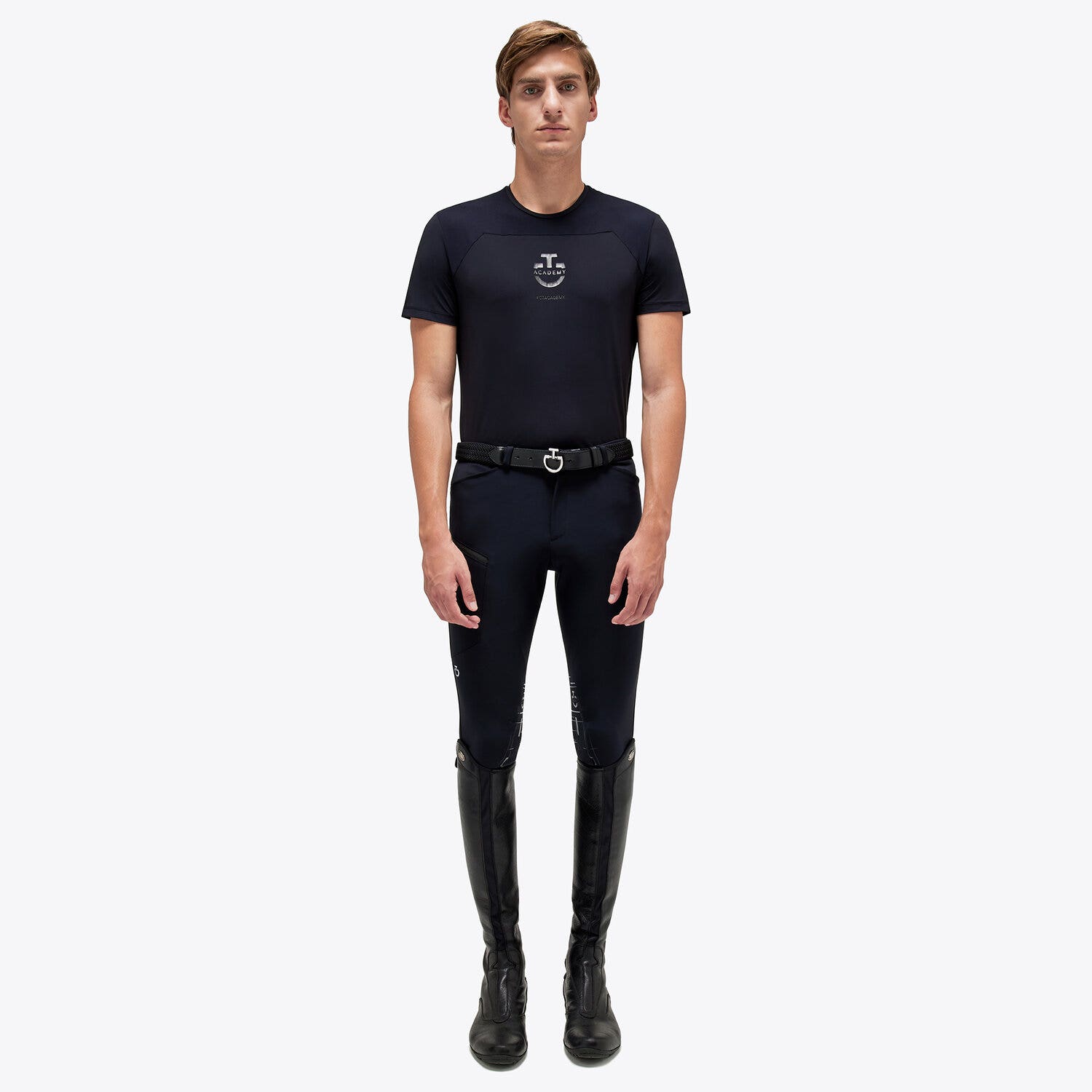 Cavalleria Toscana Men's CT Academy Jersey T-Shirt BLACK-1