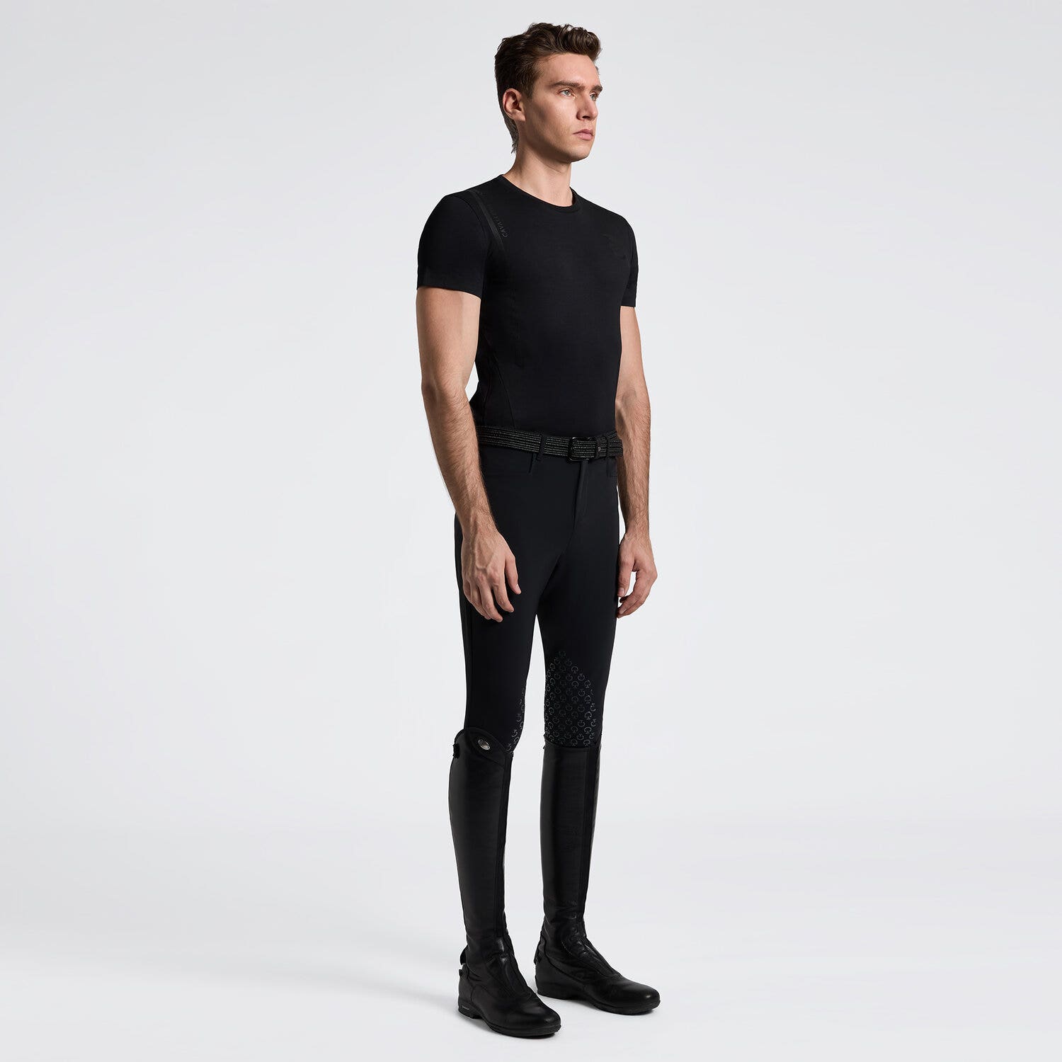 Cavalleria Toscana Men's CT Academy Cotton T-Shirt BLACK-1